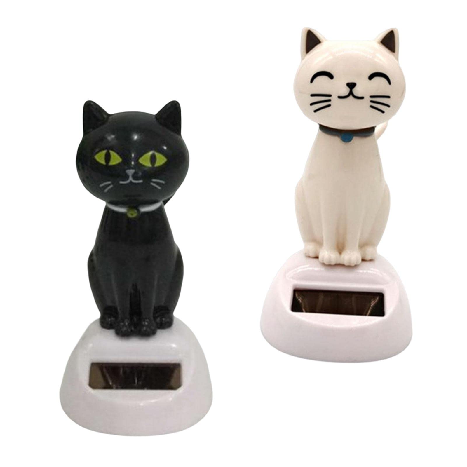 Gazechimp 2X Solar Dancing Cat Figurine - Solar Powered Desktop Decoration for Office, Car & Home | Collectible Gift for Cat Lovers & Unique Home Decor
