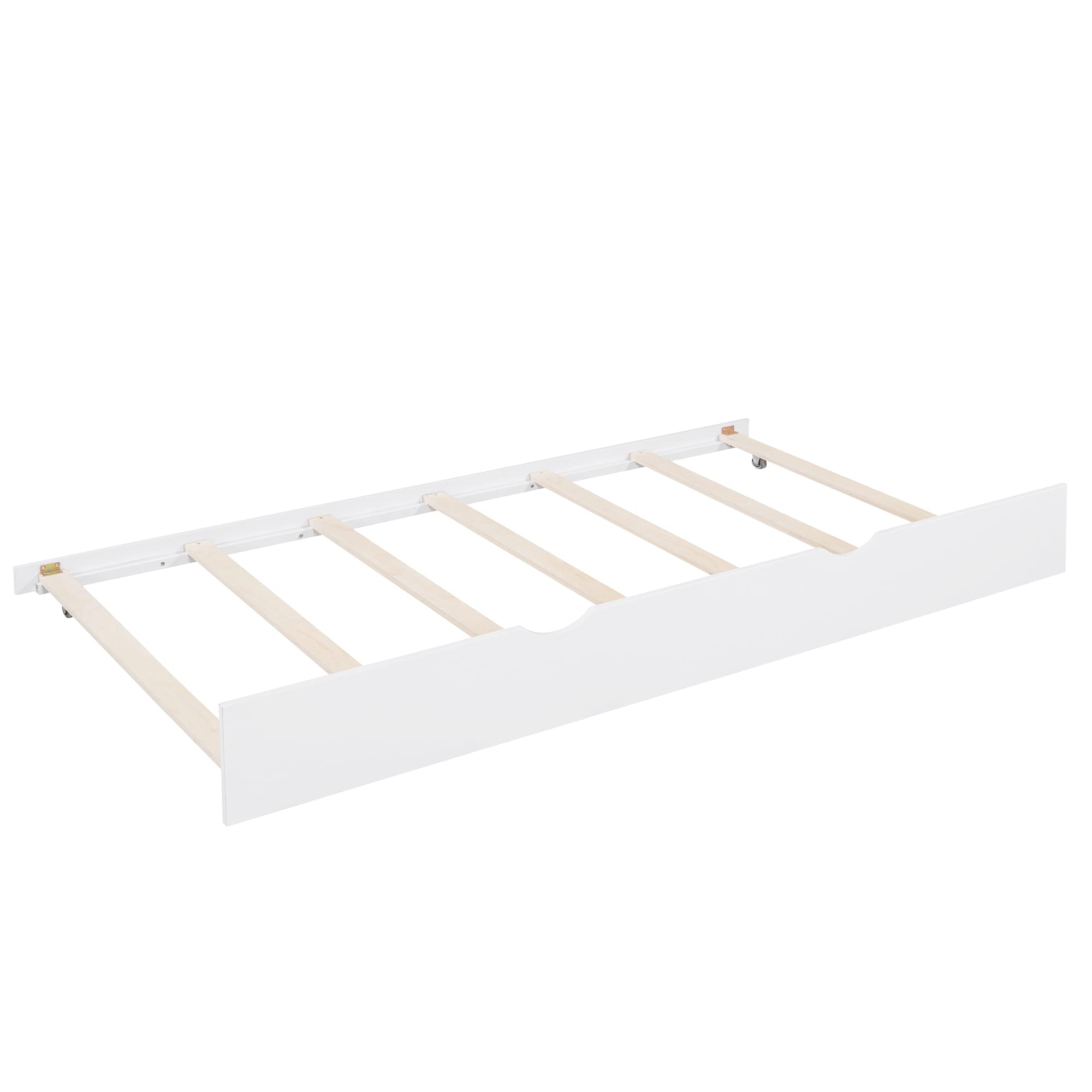 Harper & Bright Designs Twin Size House Bed with Trundle - Solid Wood Twin House Bed Frame with Storage Shelf, Playhouse Bed for Kids & Toddlers (Girls & Boys), No Box Spring Needed, White - Perfect for Bedroom, Playroom & Nursery Decor