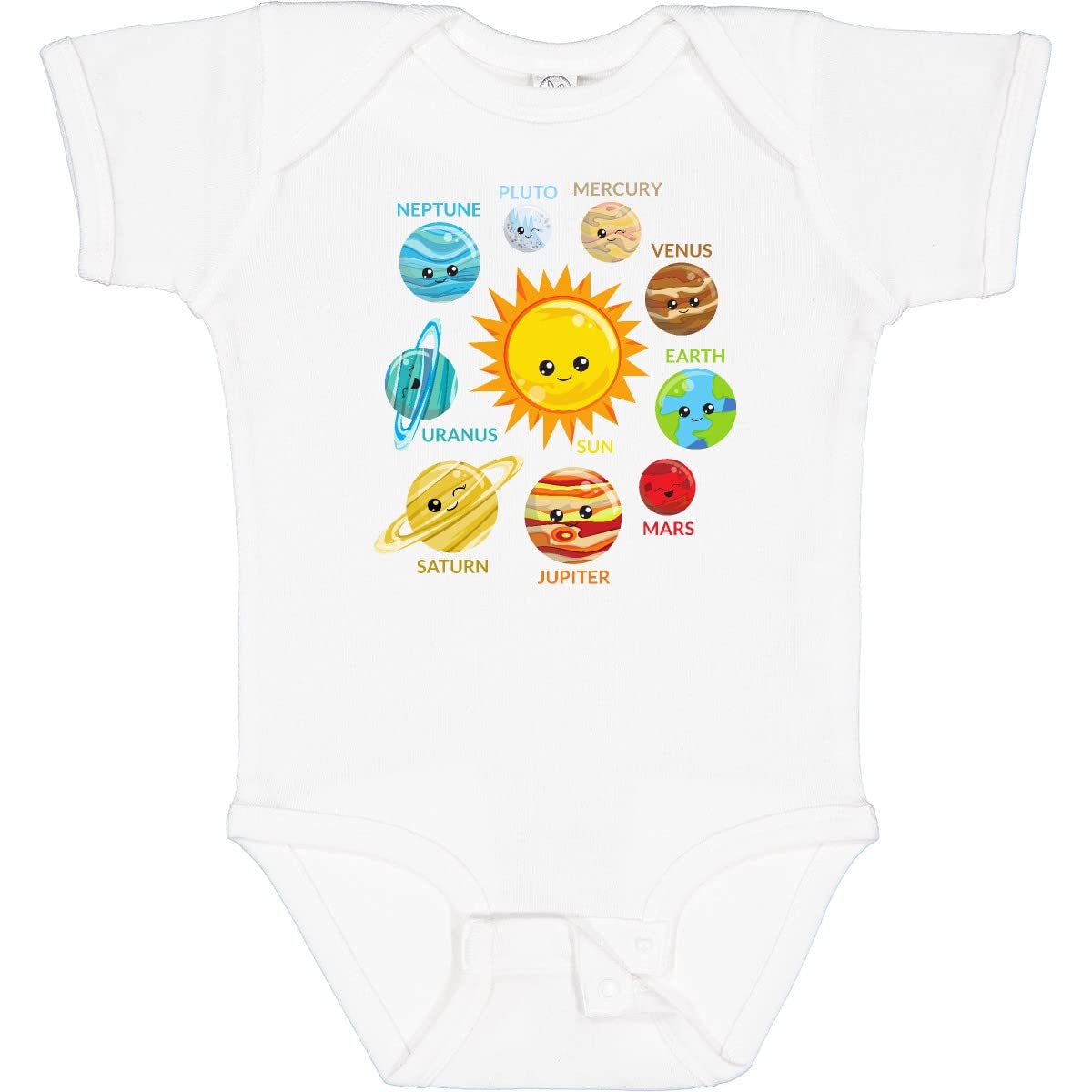Inktastic Cute Planets Solar System Space Cosmos Galaxy Baby Bodysuit - Adorable Astronaut-Themed Outfit for Infants & Toddlers - Perfect for Space-Themed Birthday Parties, Nursery Photos & Science Lovers