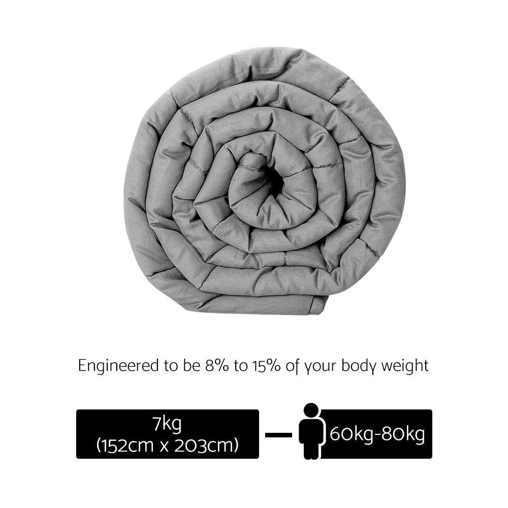 7KG Weighted Gravity Blanket for Adults - Soft Microfiber, Light Grey - Promotes Relaxation & Calm for Stress Relief, Anxiety, and Better Sleep - Perfect for Bedroom, Meditation, and Therapy Use