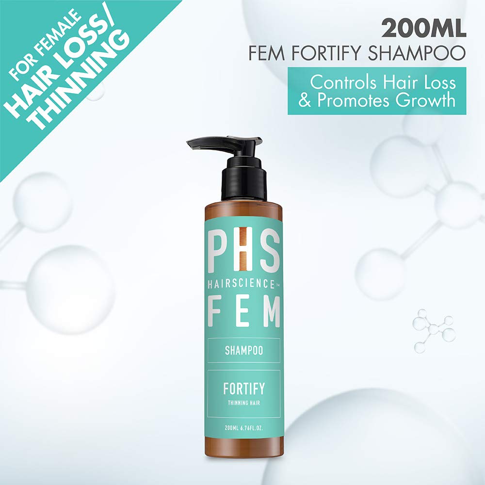 FEM Fortify Anti Hair Loss & Thinning Shampoo for Women - 200ml Volumizing Shampoo with Natural Ingredients for Thicker, Fuller Hair - Perfect for Daily Use & Hair Growth Treatment