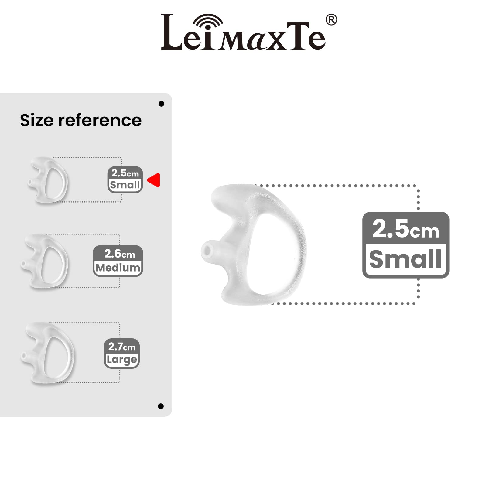 Small Earmold for Two-Way Radio - Acoustic Tube Earpiece & Surveillance Headset (2 Pairs) - Perfect for Security, Law Enforcement & Communication Professionals
