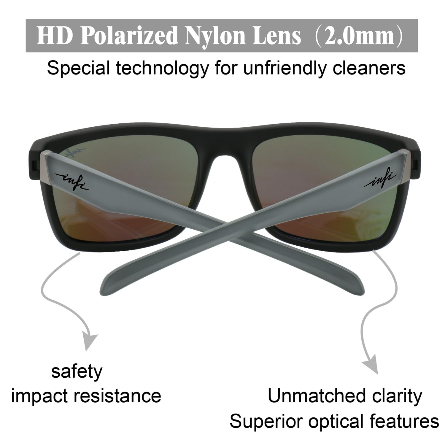 **INFI Polarized Sunglasses for Men - UV400 Protection, Anti-Glare Mirrored Lenses for Fishing, Driving & Running - Lightweight Sport & Outdoor Eyewear**