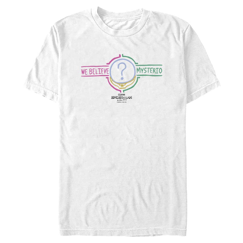 Marvel Big & Tall Spider-Man: No Way Home Mysterio Graphic Men's T-Shirt - White 5XL Superhero Tee for Casual Wear & Comic Con