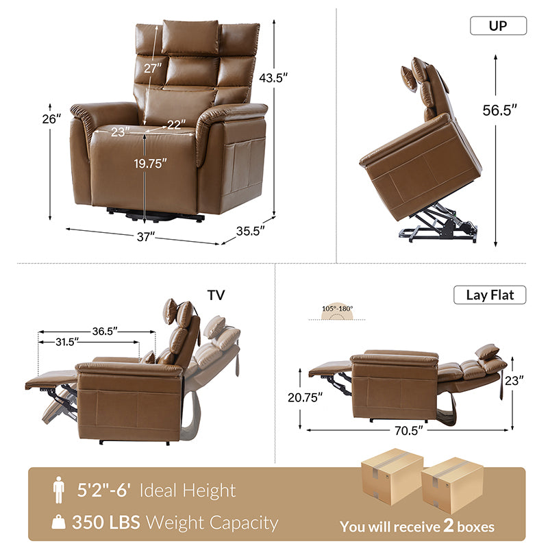 Best Lay Flat Lift Geri Chairs with Adjustable Headrest & Lumbar Support - Ergonomic Recliner for Elderly & Post-Surgery Recovery - Perfect for Home Care & Physical Therapy