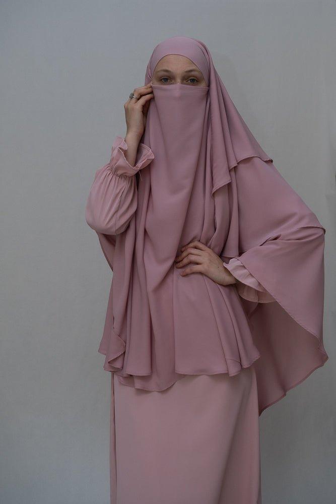 Elegant Pink Abaya Set for Women - Comfortable & Stylish Islamic Dress for Prayer, Modest Fashion & Special Occasions