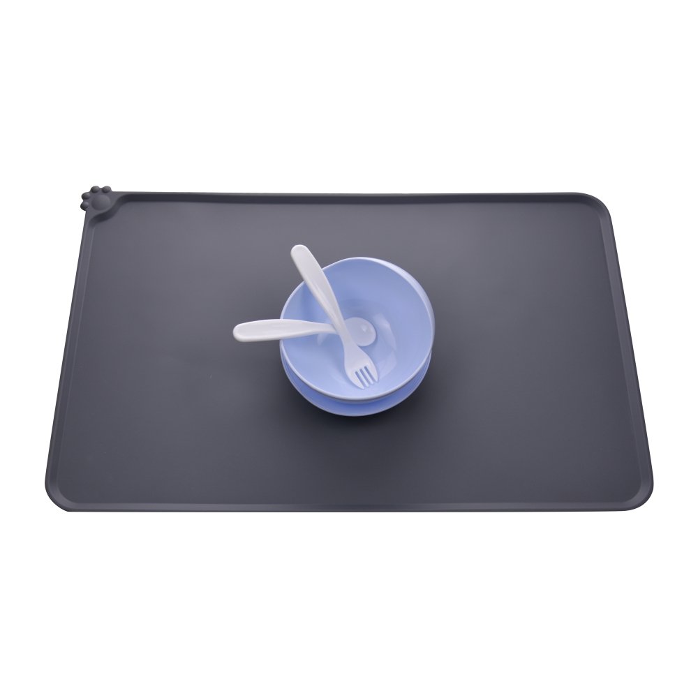 Premium Silicone Dog Food Mat - Non-Slip Waterproof Pet Feeding Mat for Dogs & Cats - Large 18.5