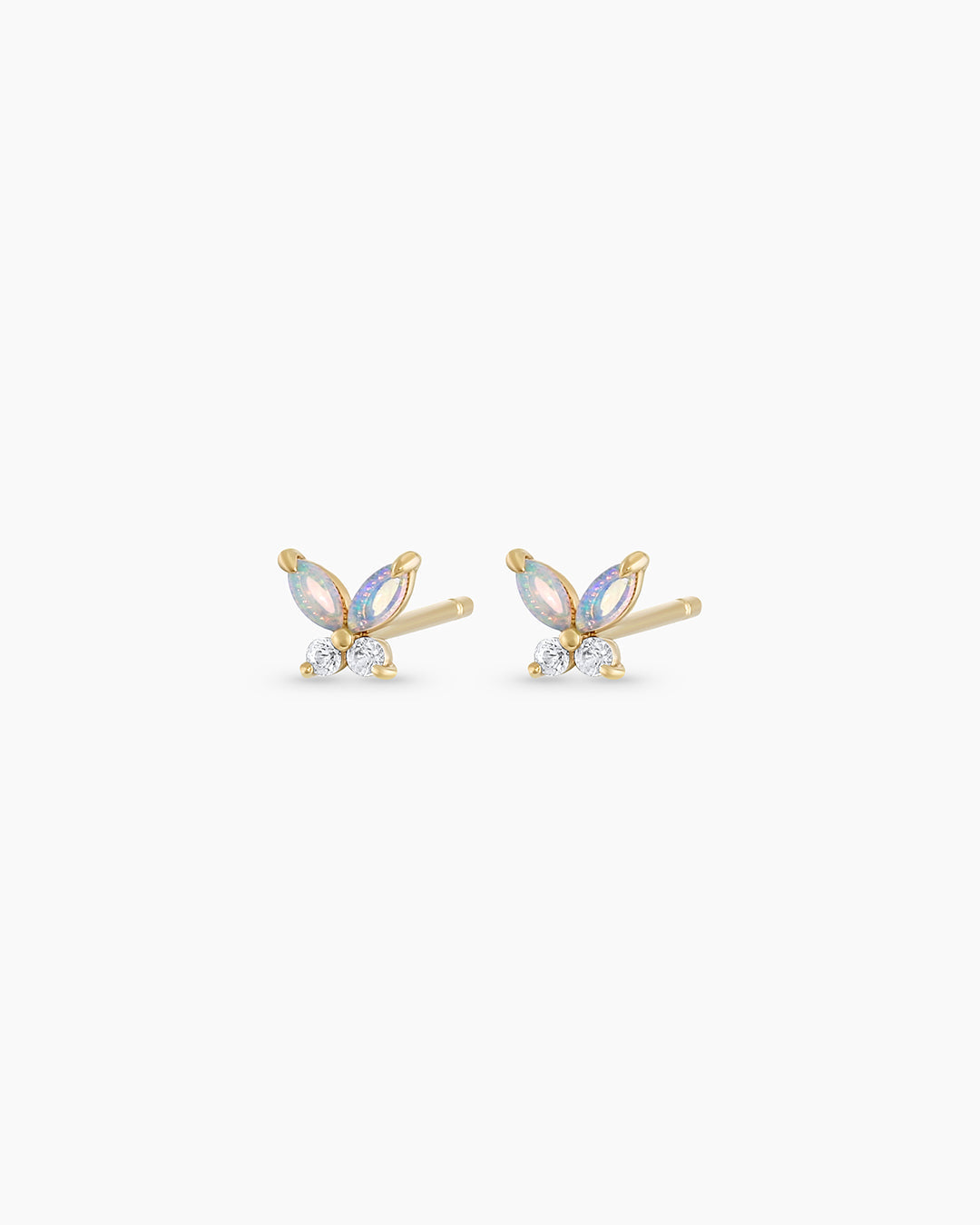 Opal Butterfly Stud Earrings - Genuine Opal Gemstone Jewelry for Women - Elegant Butterfly Design for Everyday Wear & Special Occasions