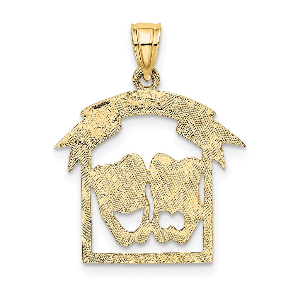 Gold Comedy and Tragedy Drama Pendant Necklace - Theater Lover Gift for Actors & Drama Enthusiasts - Perfect for Performances, Costume Parties & Themed Events
