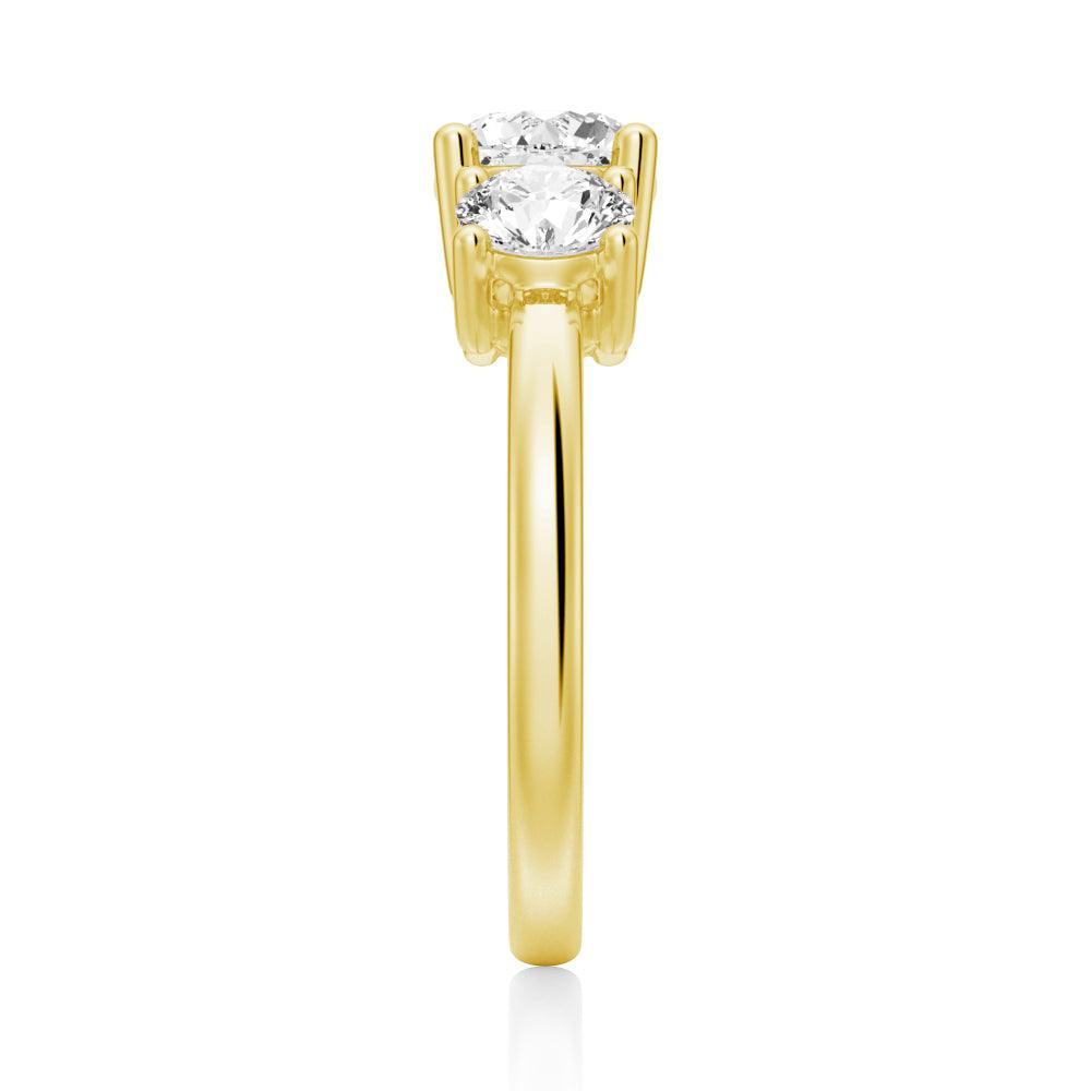 3 Stone Moissanite Anniversary Band Ring - Shared Prong Setting for Women, Durable & Sparkling Wedding Jewelry - Perfect for Engagement, Anniversary Gifts & Special Occasions