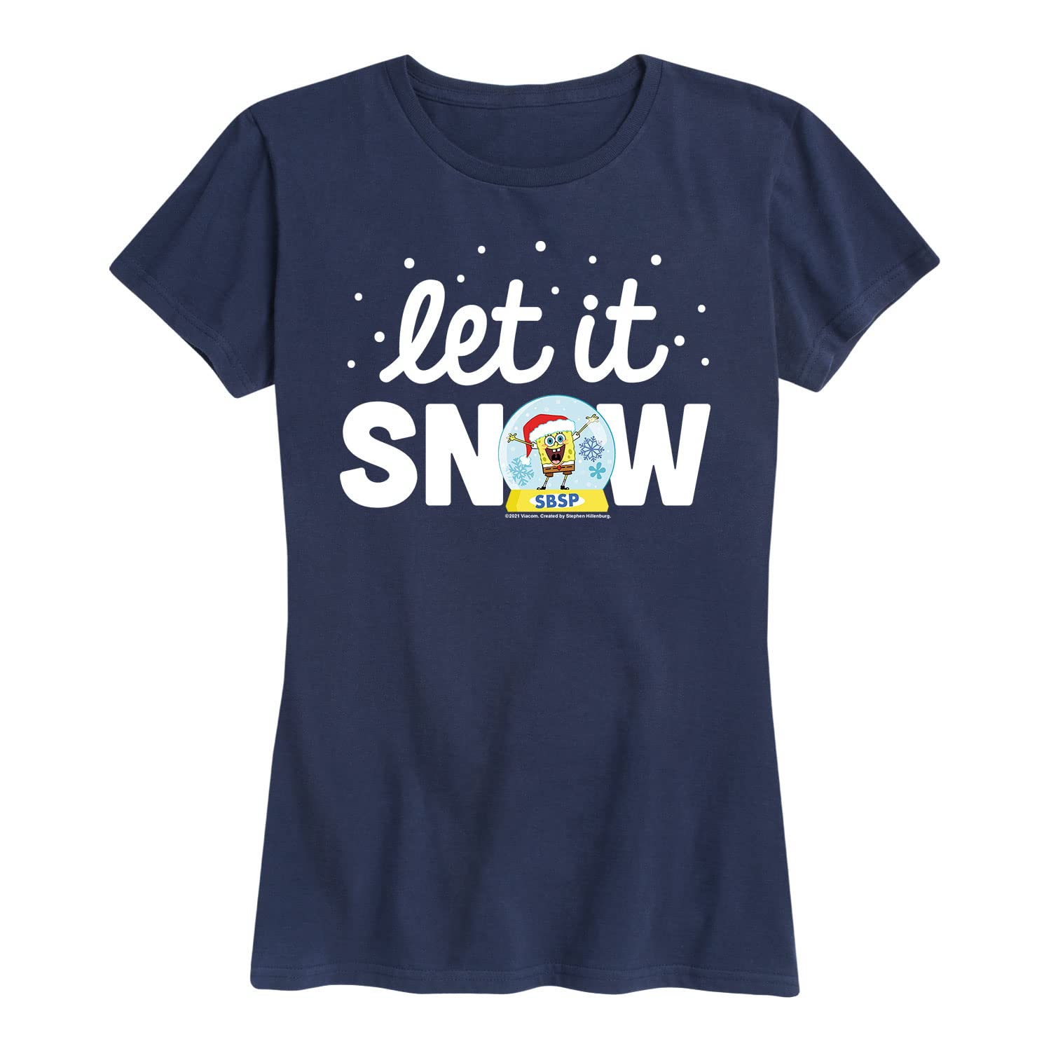 Spongebob Squarepants Christmas & Hanukkah Women's Short Sleeve T-Shirt | Holiday Graphic Tee | Funny Cartoon Apparel for Women | Perfect for Festive Parties & Gift Giving