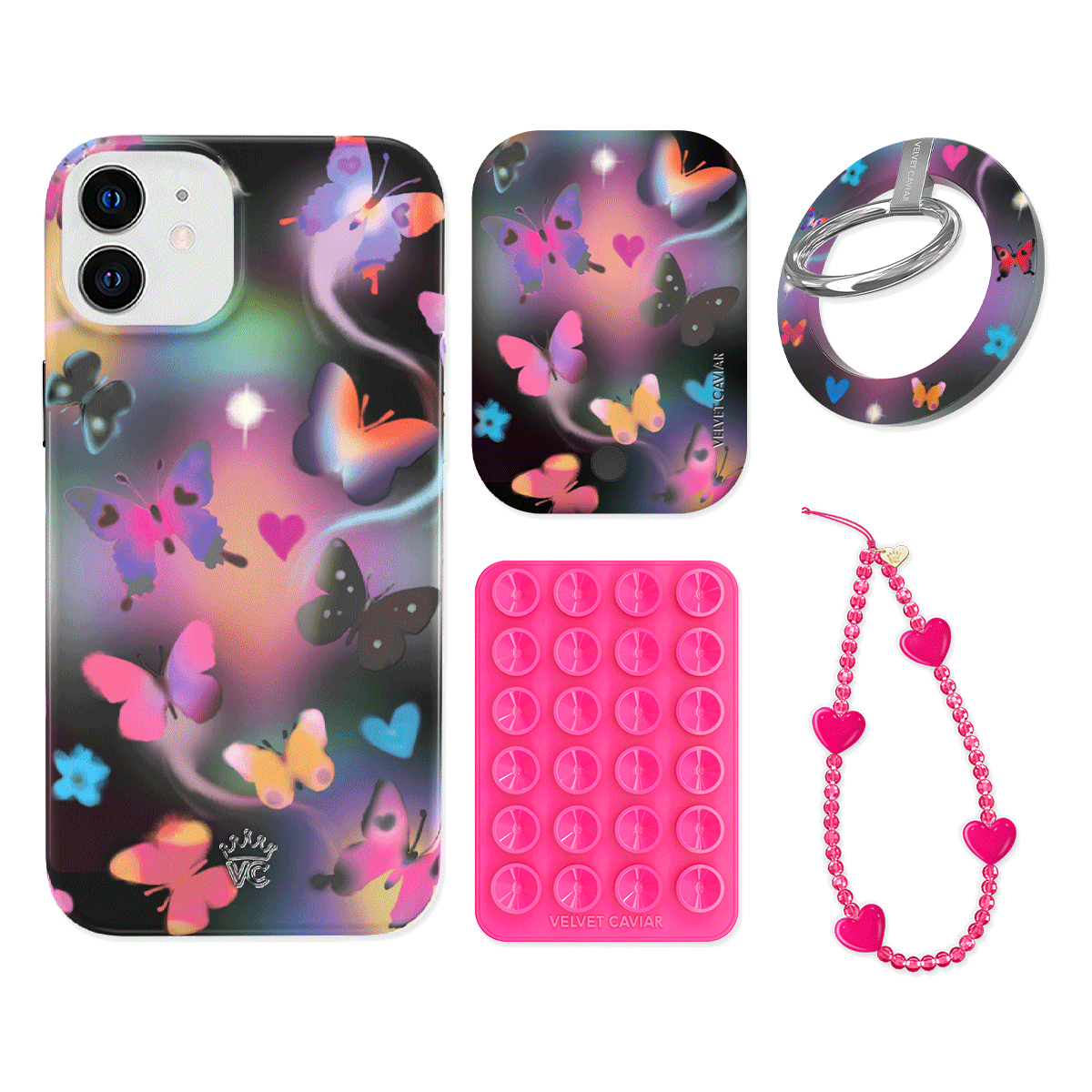 Aurora Butterfly iPhone Case with Grip - Stylish & Secure Phone Cover for iPhone 13/14/15 Pro Max - Perfect for Everyday Use, Travel & Outdoor Activities