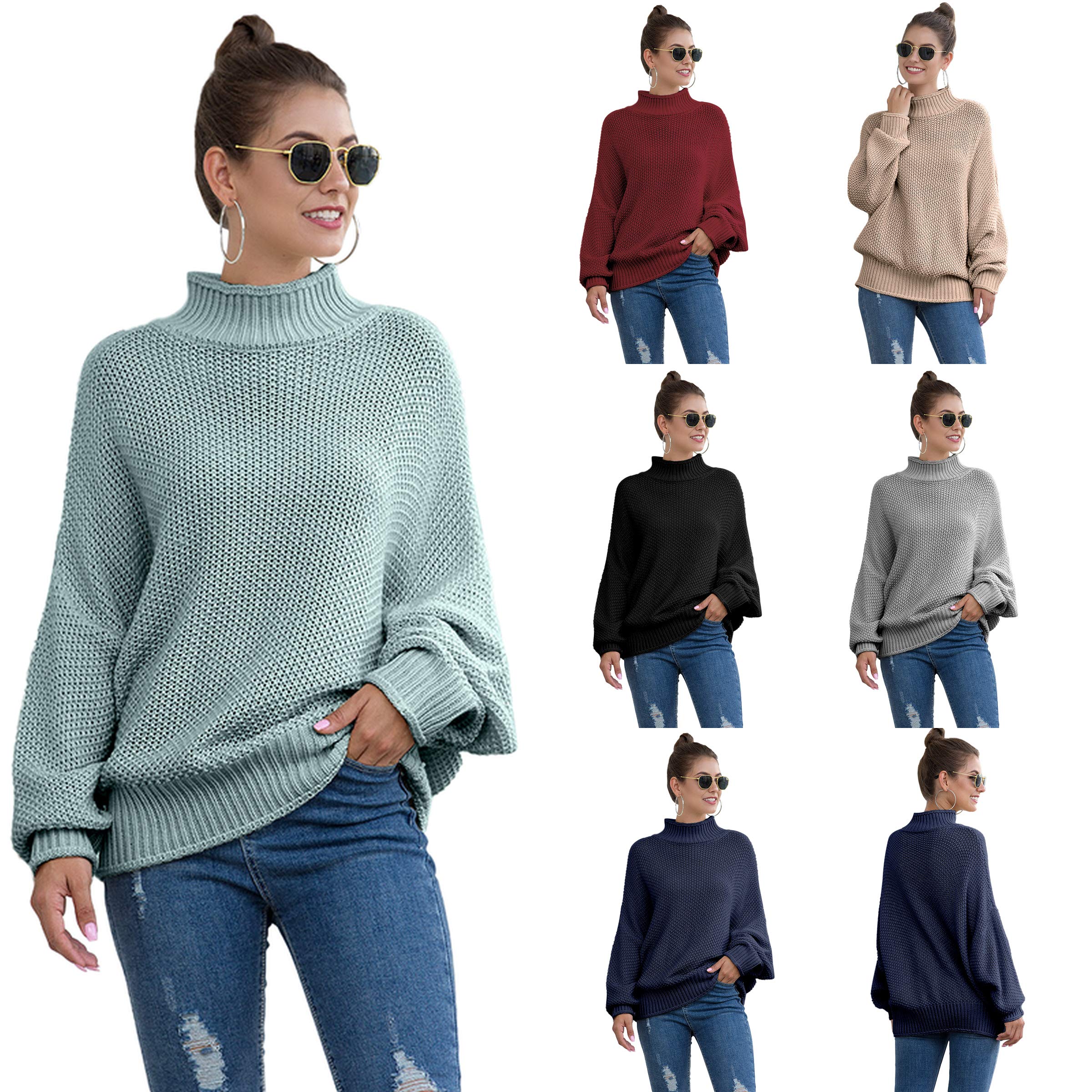 Chunky Knit Sweaters for Women - Turtleneck Cable Knit Pullover Long Sleeve Winter Warm Casual Sweater | Cozy Winter Outfits, Office Wear & Holiday Fashion