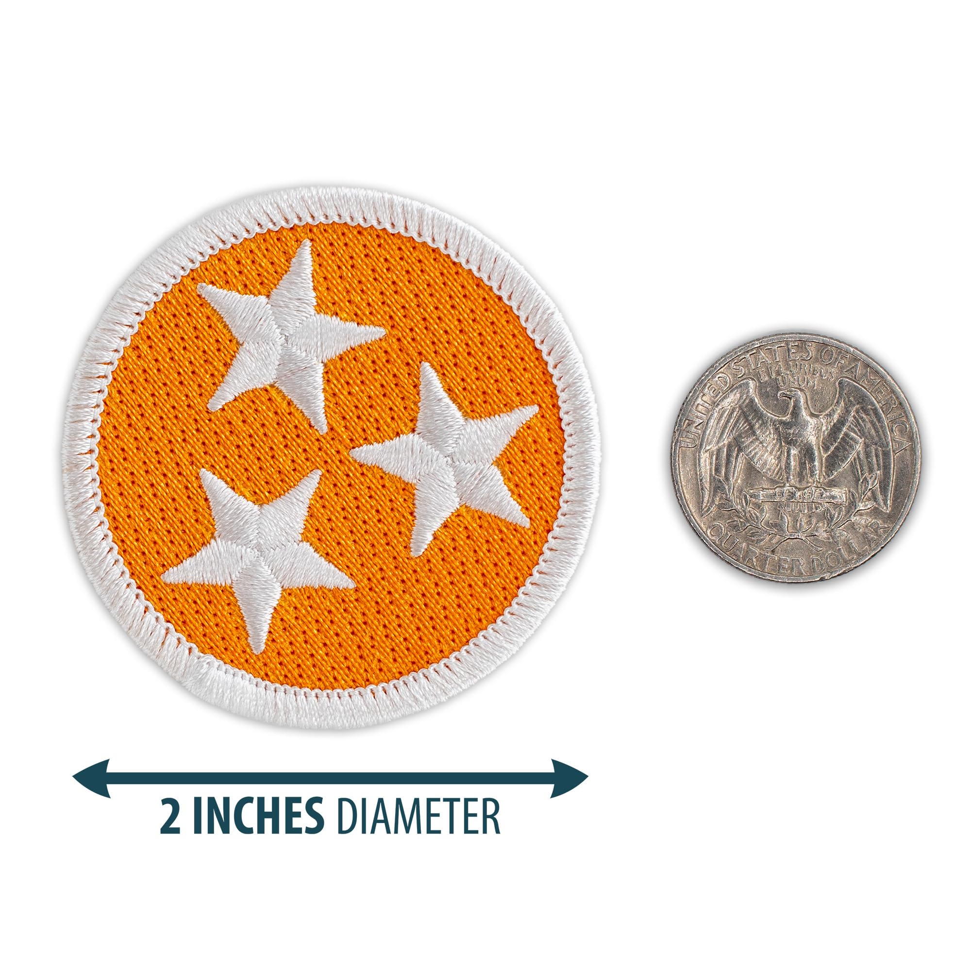 Orange Tennessee Tristar Embroidered Patch - 2 Inch Round Peel & Stick Iron-On Patch for Hats, Jackets, Bags | DIY Sewing, Uniforms, Costumes & Crafts