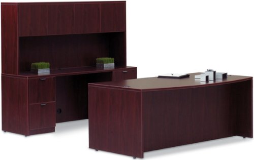 SL7141BDS Executive Desk with Hutch in American Mahogany - Premium Office Furniture for Home & Business Workspaces