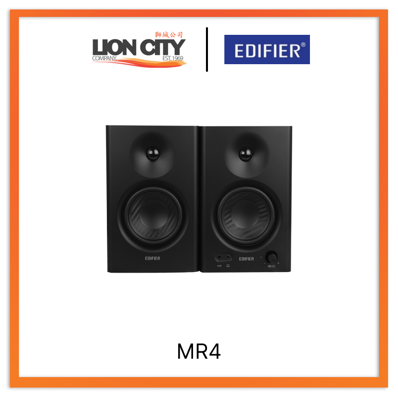 Edifier MR4 Black 42W Powered Studio Monitor Speakers - Professional Audio for Home Recording, DJing & Music Production