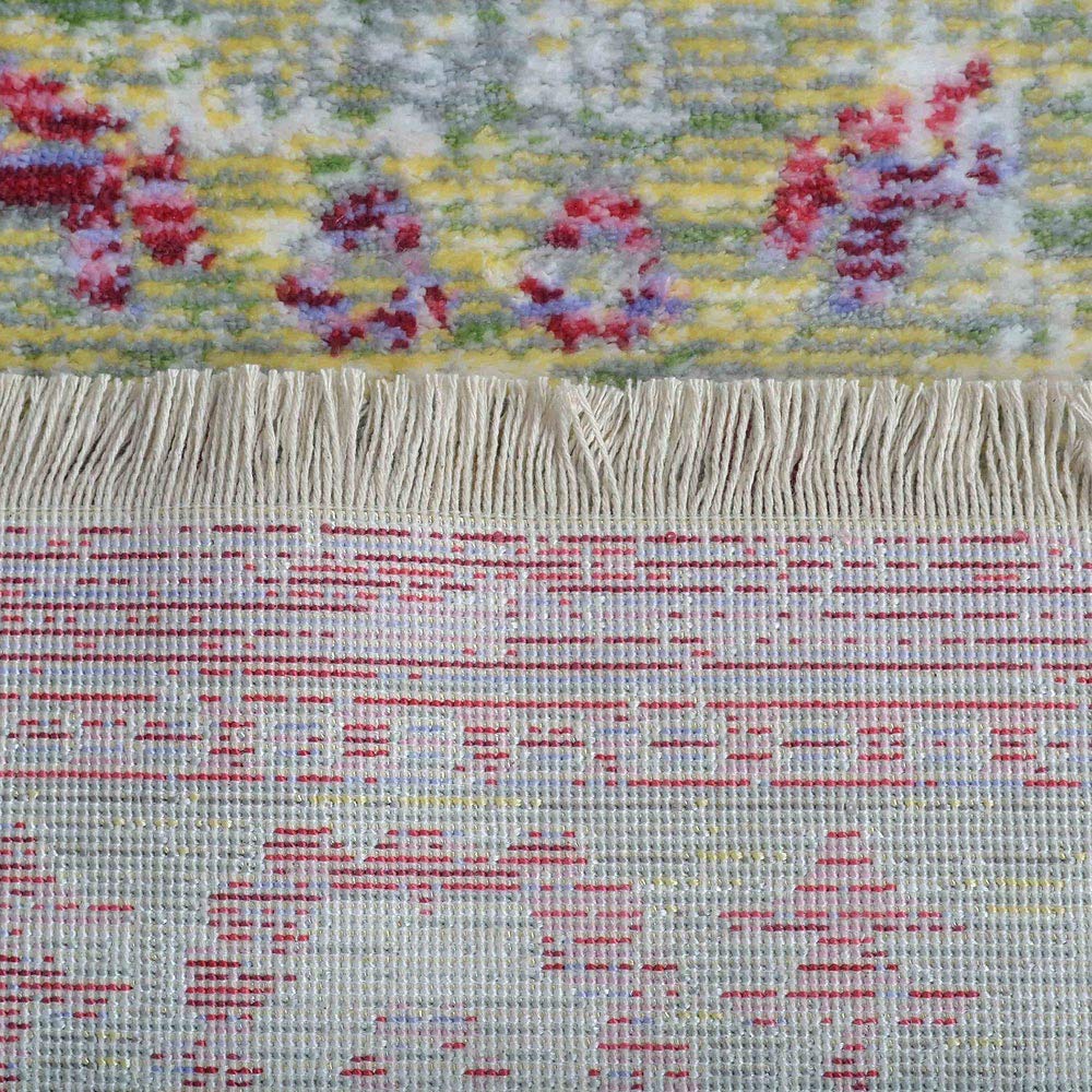 Machine Made Polyester Area Rugs 9'x12' Rectangle - Pink Oriental Traditional Design Low Pile Carpet for Living Room, Bedroom, Dining Room | Soft & Durable Home Decor (M00073)