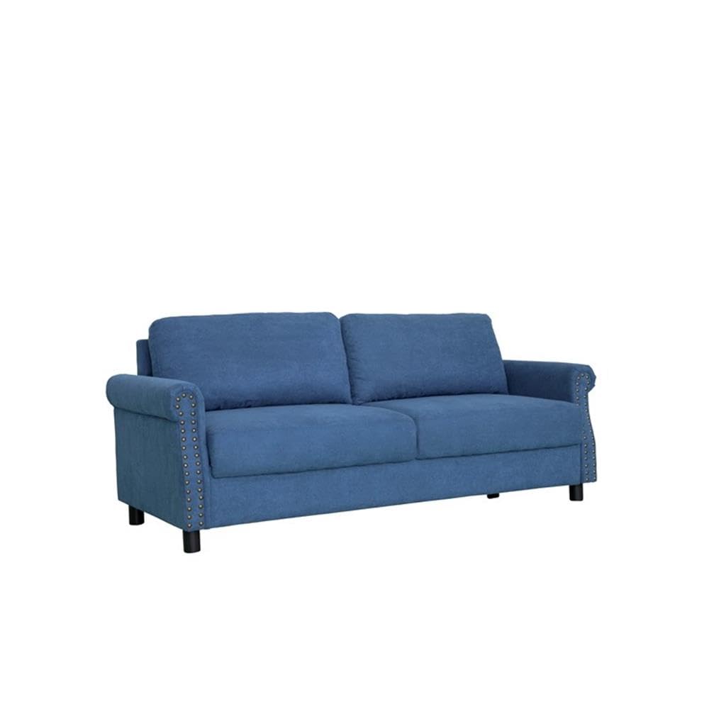 Premium Blue Microfiber Storage Ottoman for Living Room - Multi-Functional Footrest, Coffee Table & Hidden Storage Solution for Small Spaces