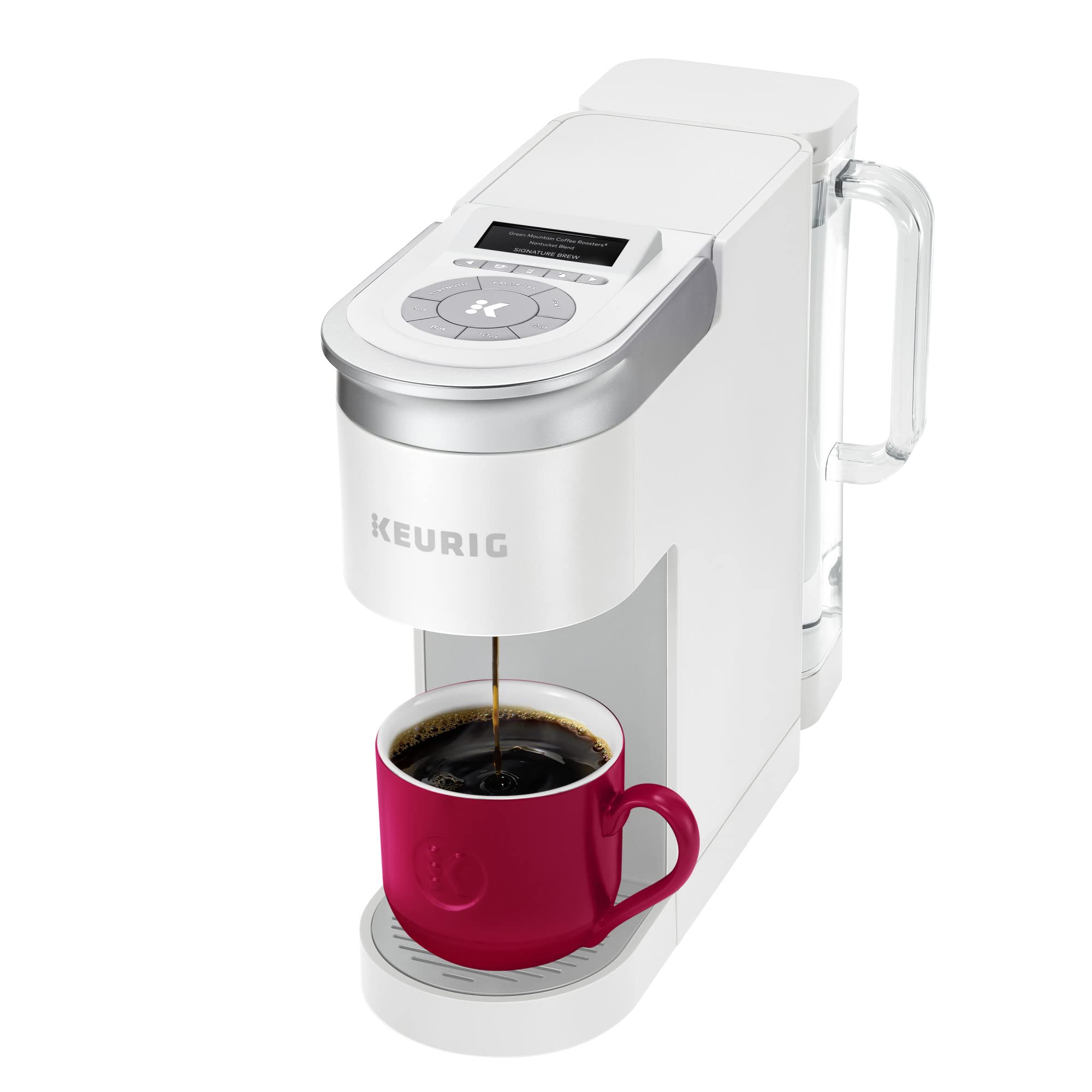 Keurig K-Supreme SMART WiFi Single Serve Coffee Maker - 4 Brew Sizes, 66oz Removable Water Reservoir, Alexa Compatible, White - Perfect for Home, Office & Kitchen Use
