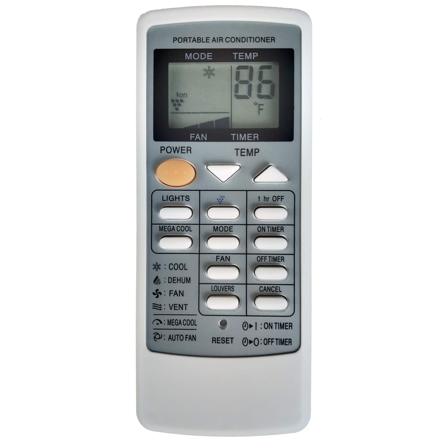 YING RAY Replacement Remote Control for Sharp Portable Air Conditioner Models CRMC-A729JBEZ CV-10MH CV-P10PC VD-3448 (Fahrenheit Display) - Perfect for Home, Office, and Bedroom Cooling Comfort