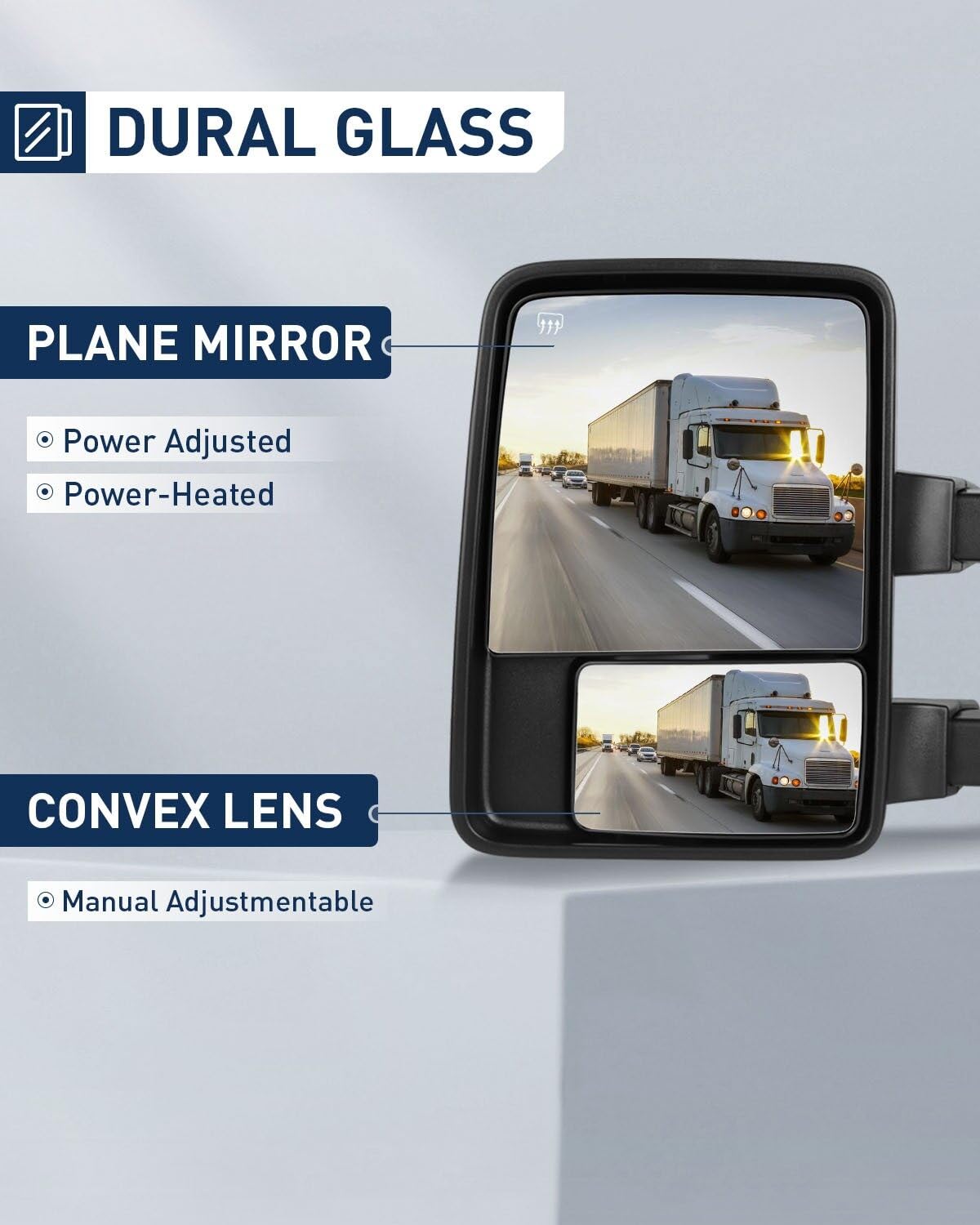 ECCPP Power Heated Towing Mirrors for Ford F-150 (2004-2014) - Black Exterior Replacement Mirrors with Puddle Lights & Turn Signal Indicators | Perfect for Towing, Night Driving & Winter Conditions