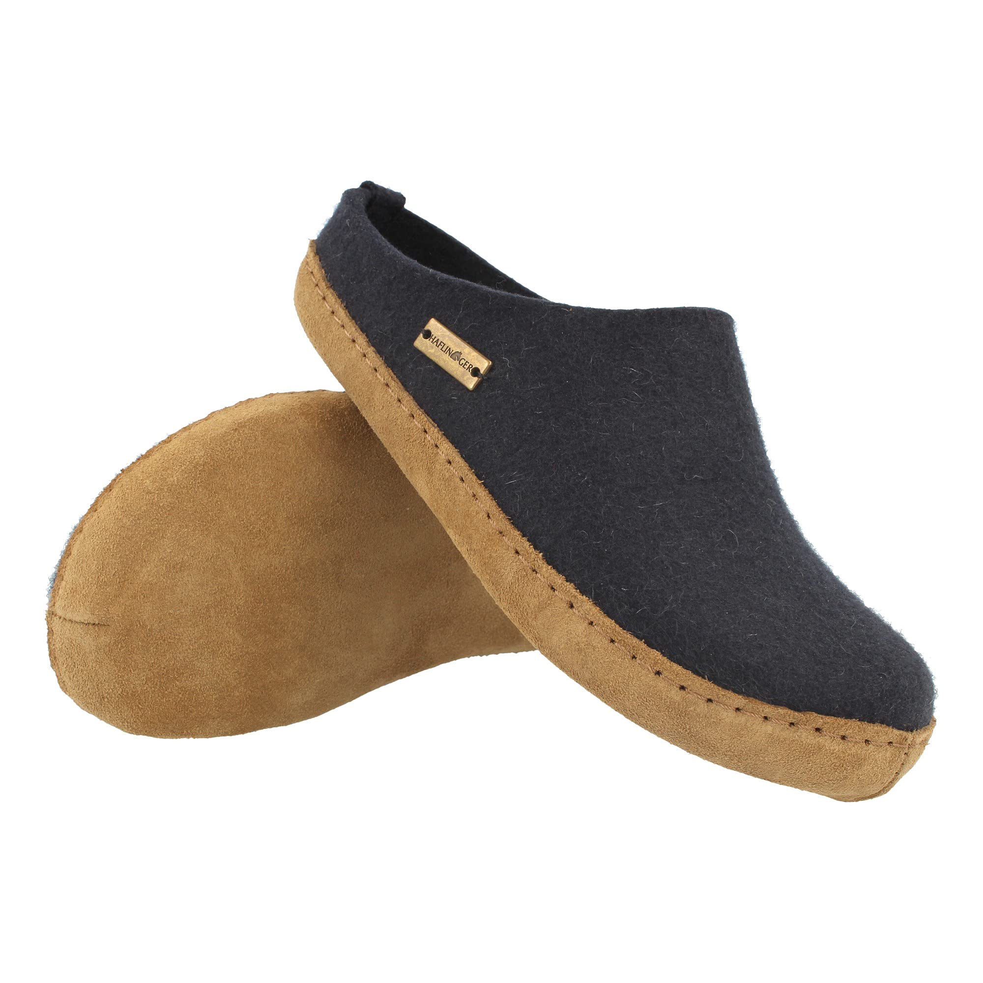 HAFLINGER Women's Classic Wool Slippers - Comfortable House Shoes for Indoor & Outdoor Use - Perfect for Relaxing at Home, Lounging, and Light Outdoor Activities