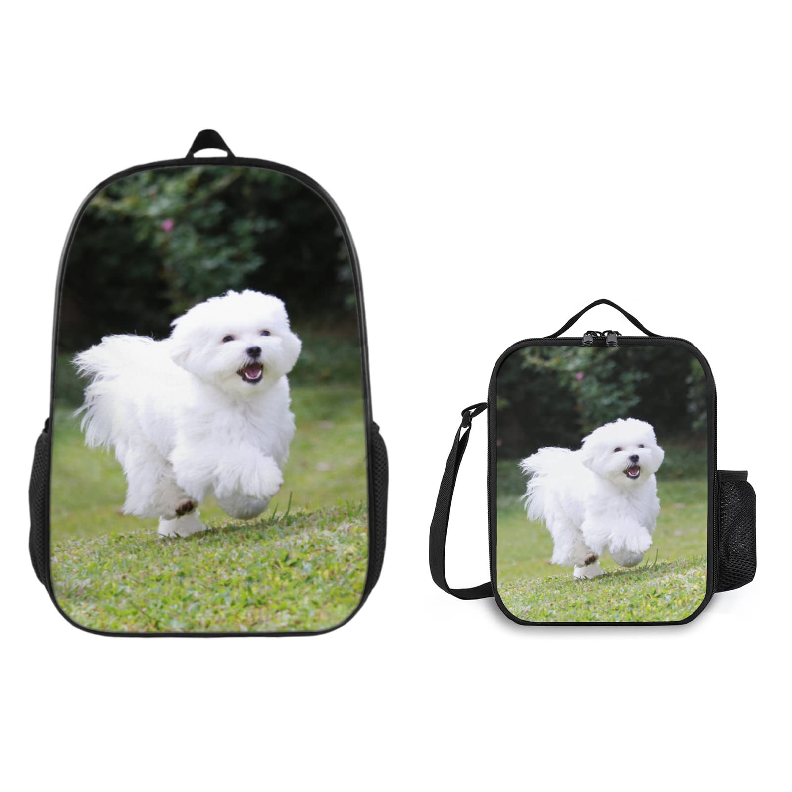 Custom Backpack and Lunch Box Set - Personalized Photo Bookbag with Insulated Lunch Bag for Men & Women - Perfect for School, Work, Travel & Outdoor Activities