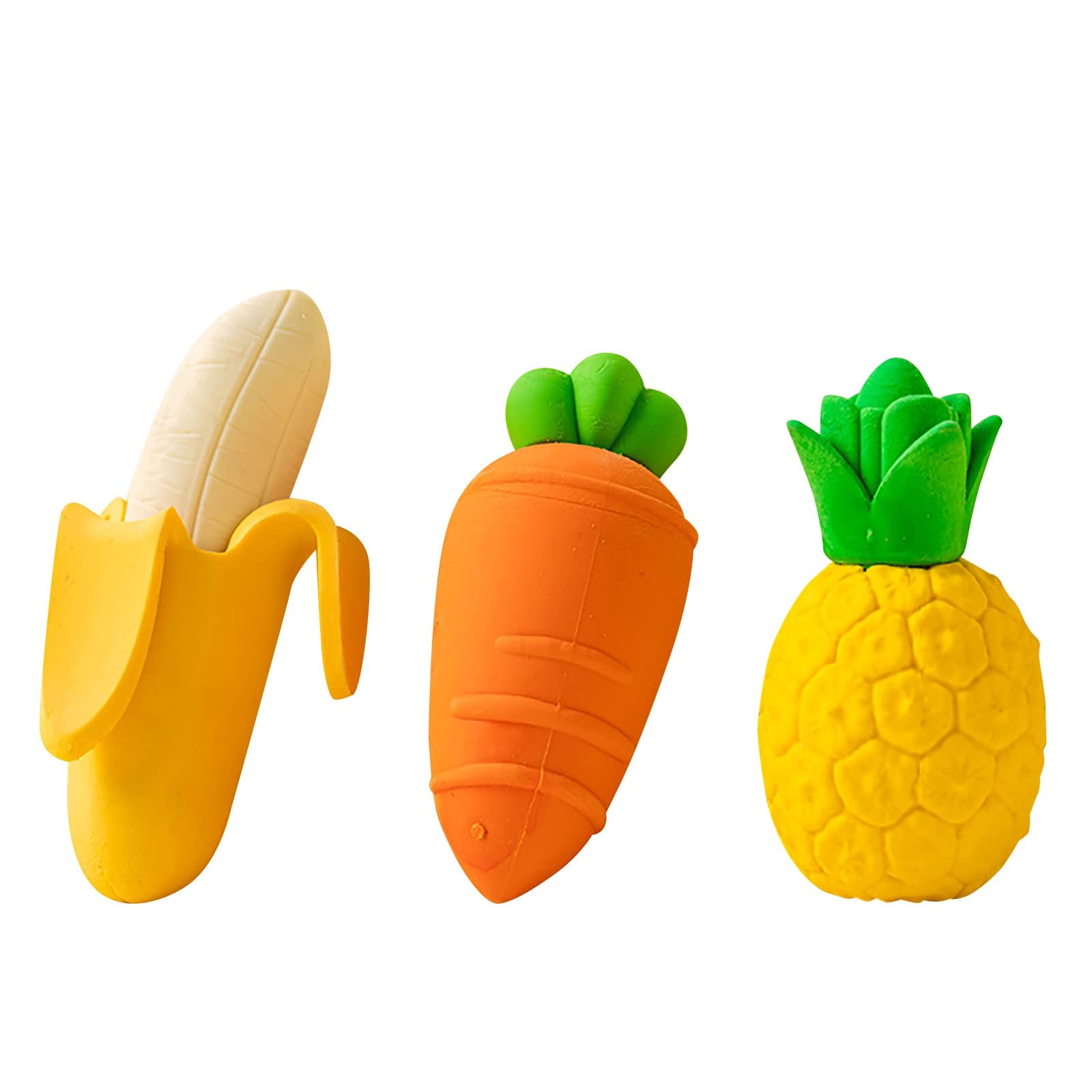 Mini Carrot Erasers - Cute Vegetable Pencil Toppers for Kids, Easter Party Favors, Classroom Rewards & School Supplies - Perfect for Arts & Crafts, Homework Help & Teacher Gifts (Ages 4-8, Yellow, One Size)