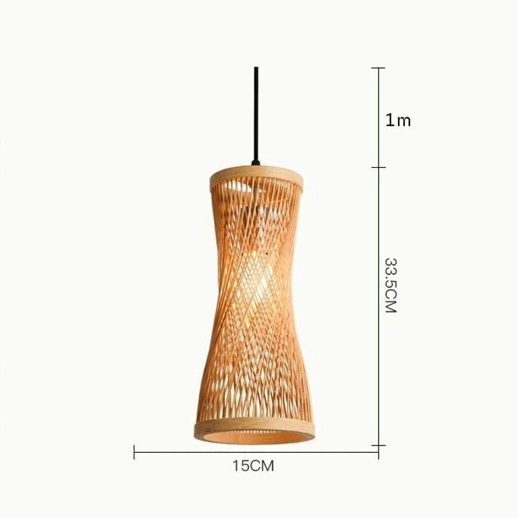 Handmade Rattan Bamboo Spiral Chandelier - Tropical Wicker Pendant Light for Dining Room, Living Room, Kitchen Island - Boho Ceiling Lighting Fixture - Perfect for Beach House, Patio, and Farmhouse Decor