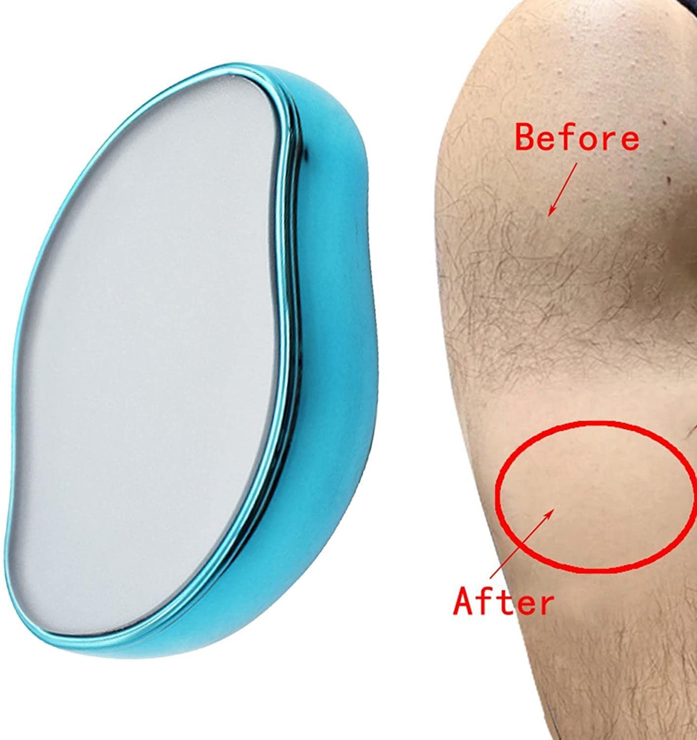 **Painless Crystal Hair Eraser for Women & Men - Exfoliating Magic Hair Remover for Legs, Arms & Back - Smooth Skin Solution (1PC, Blue) - Perfect for Home Spa & Travel**