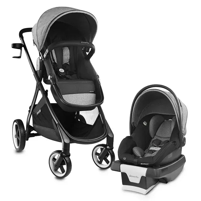 GOLD SensorSafe Shyft Smart Modular Travel System with LiteMax Infant Car Seat - Moonstone Gray | Lightweight Stroller & Car Seat Combo for Newborns | Perfect for Air Travel, Road Trips & Daily Use