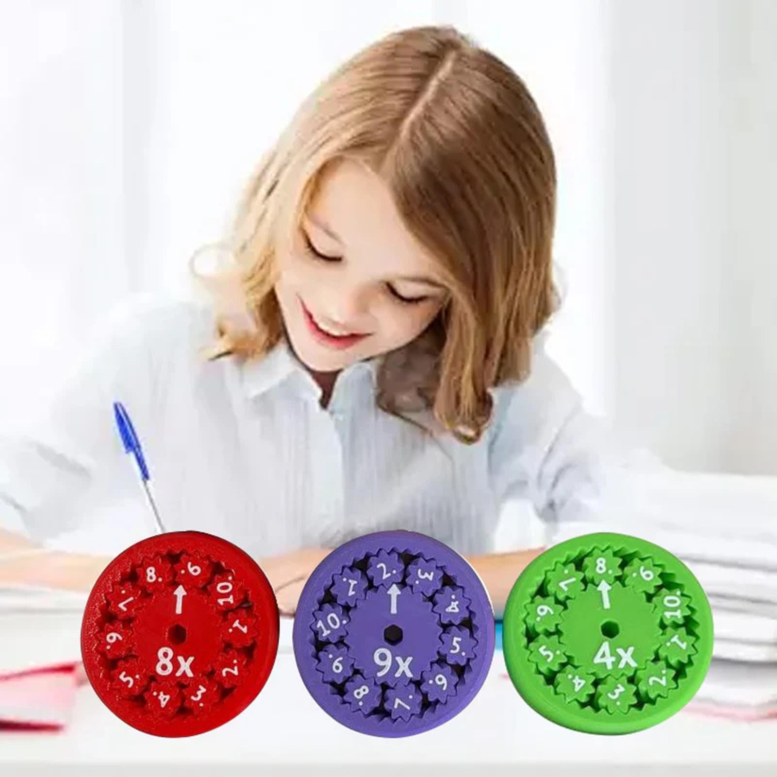 Math Fact Fidget Spinner Toy - Addition Subtraction Multiplication Division Educational Learning Game for Kids - Stress Relief Classroom & Home Schooling STEM Tool
