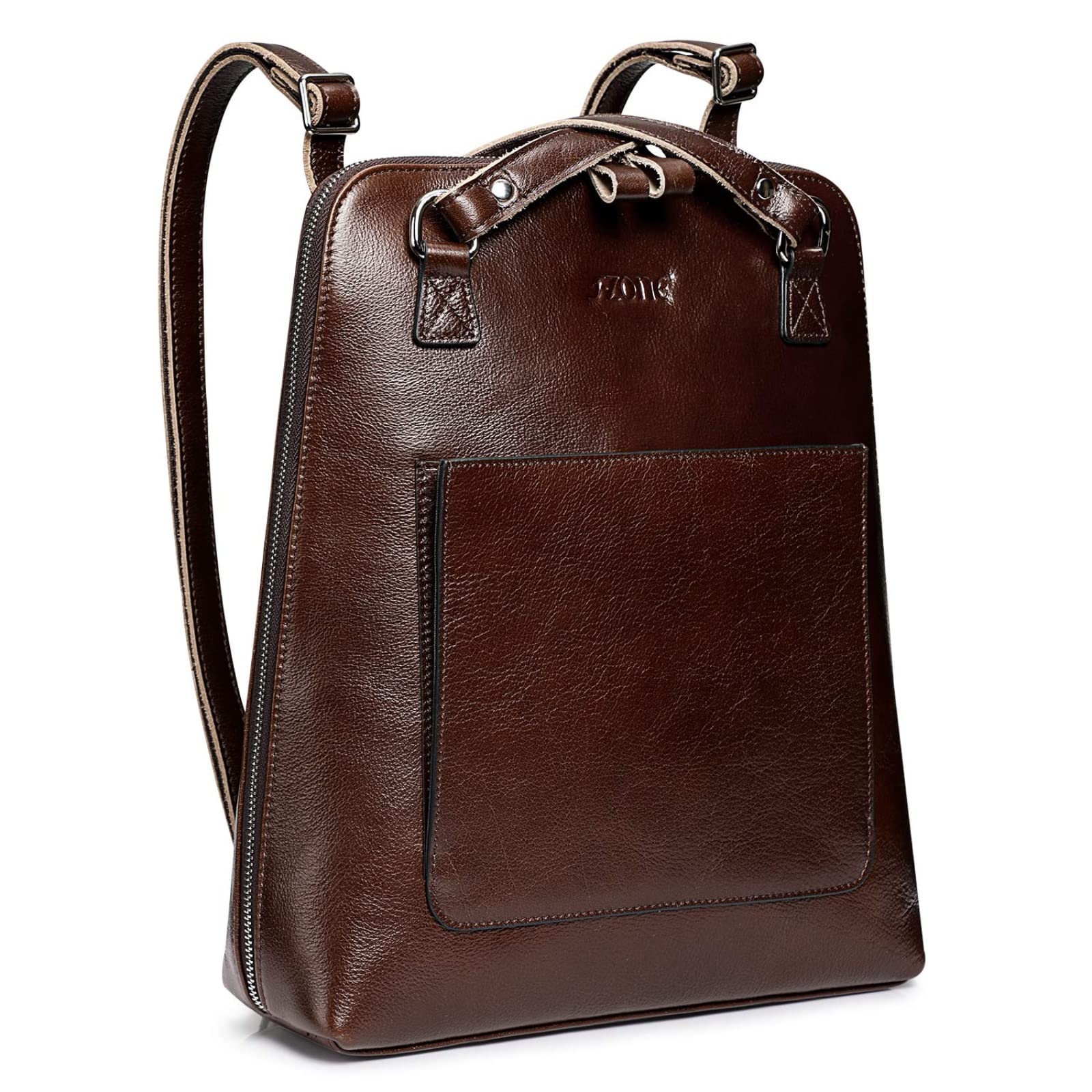 S-ZONE Women's Genuine Leather Backpack Purse - Stylish Casual Shoulder Bag for Work, Travel & School | Durable Fashion Rucksack for Everyday Use