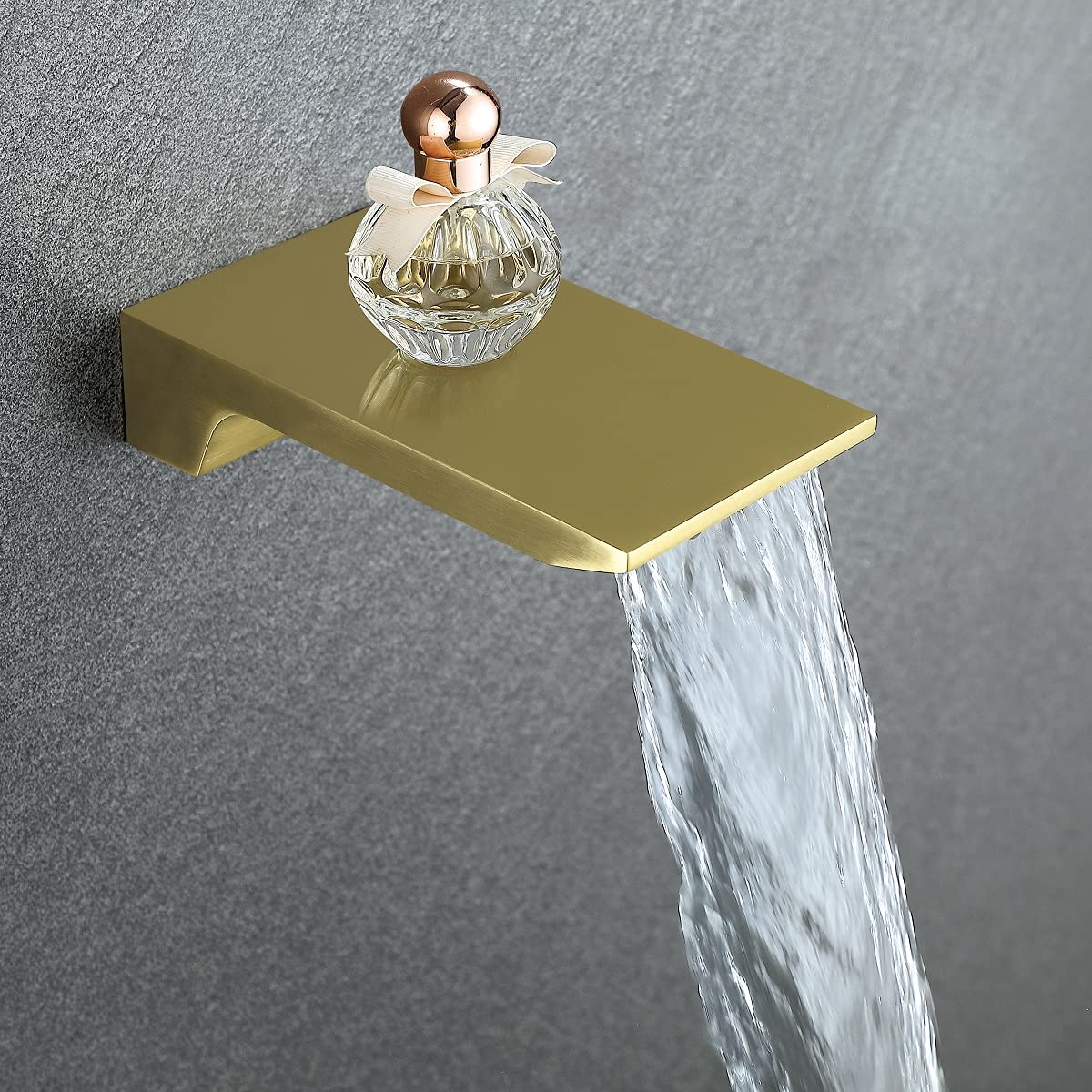 Brushed Gold Bathtub Shower System - 10 Inch Rainfall Shower Head with Handheld Sprayer & Tub Faucet - Luxury Bathroom Fixture Set for Spa-Like Experience at Home