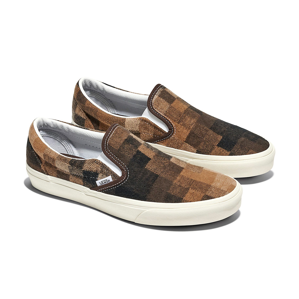 Classic Slip-On Shoes 'Sweater Check Brown' - Comfortable Casual Loafers for Men & Women - Perfect for Home, Office and Everyday Wear