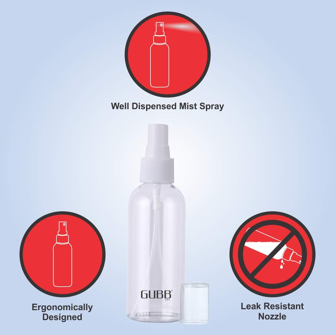 GUBB Travel-Sized Leakproof Spray Bottle for Face & Hair - Portable Toiletries Atomizer for Skincare, Haircare & Travel Essentials | Perfect for Gym, Vacation & Daily Use