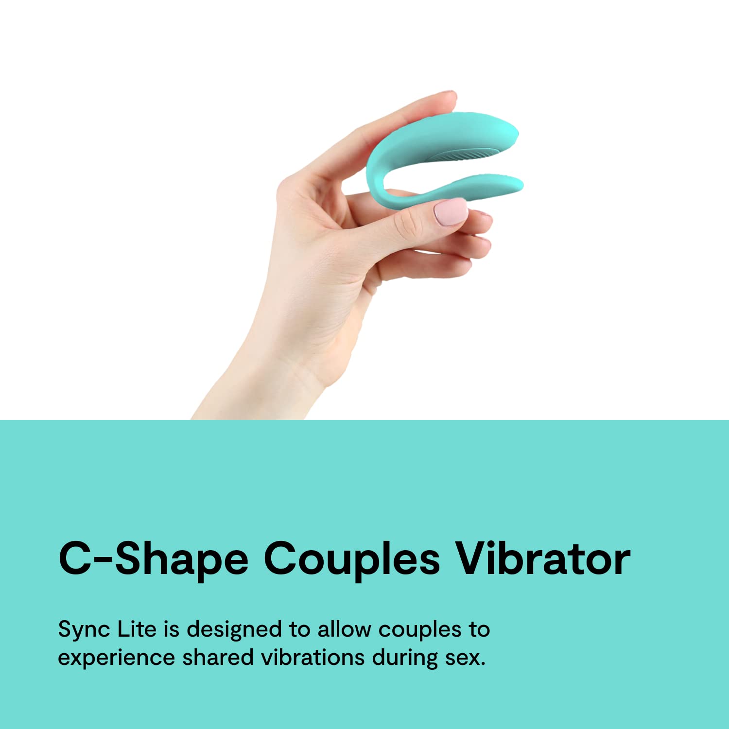 We-Vibe Sync Lite Couples Vibrator - Rechargeable App-Controlled Wearable Adult Toy for Dual G-Spot & Clitoral Stimulation with 10 Vibration Speeds | Perfect for Long-Distance Play, Couples Bonding & Solo Pleasure | Aqua Blue