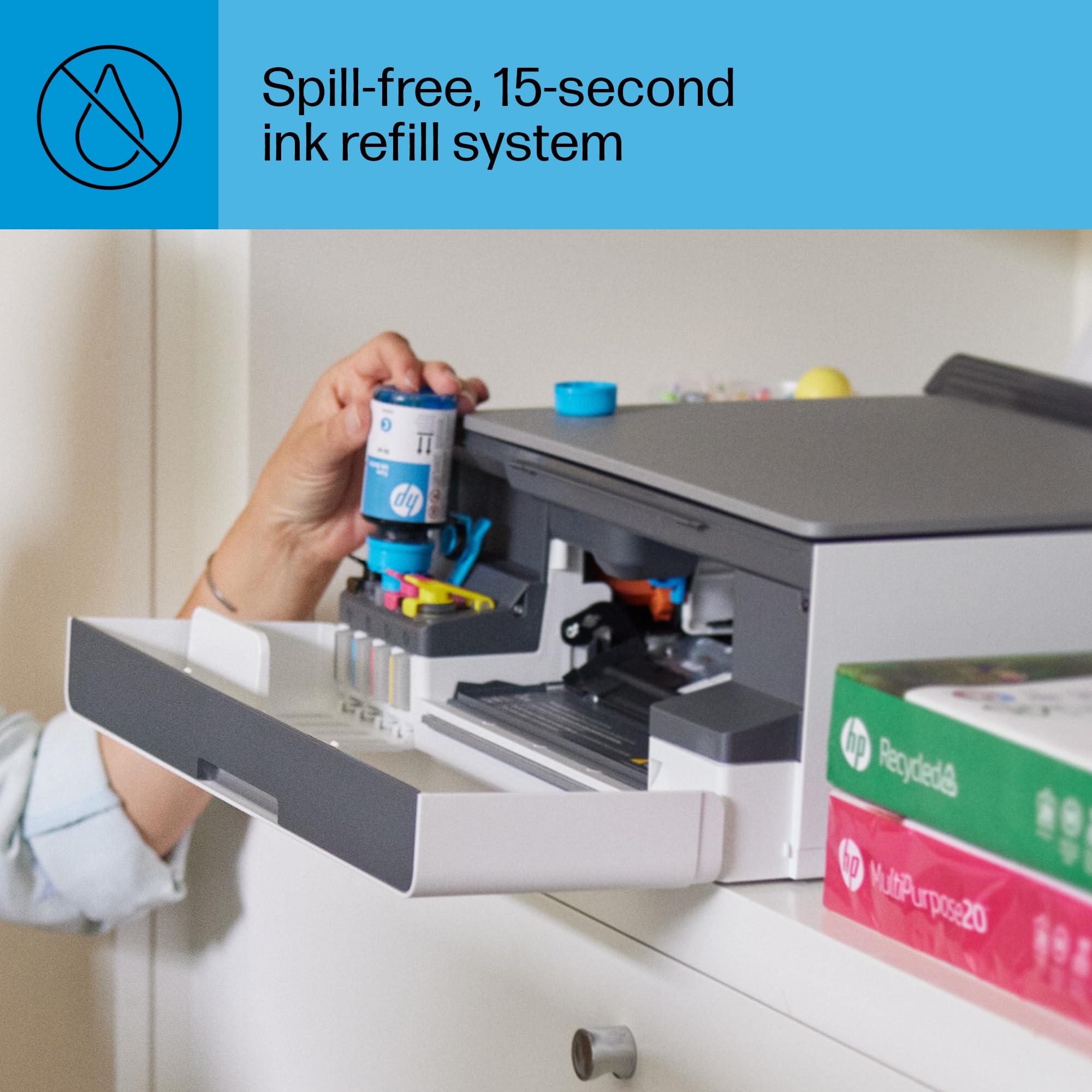 HP Smart Tank 5101 Wireless All-in-One Ink Tank Printer with 2 Years of Ink Included - Print, Scan, Copy - Best for Home & Office Use - Refillable Ink Tank System (1F3Y0A) - Perfect for Remote Work, School Projects, and Small Business Printing Needs