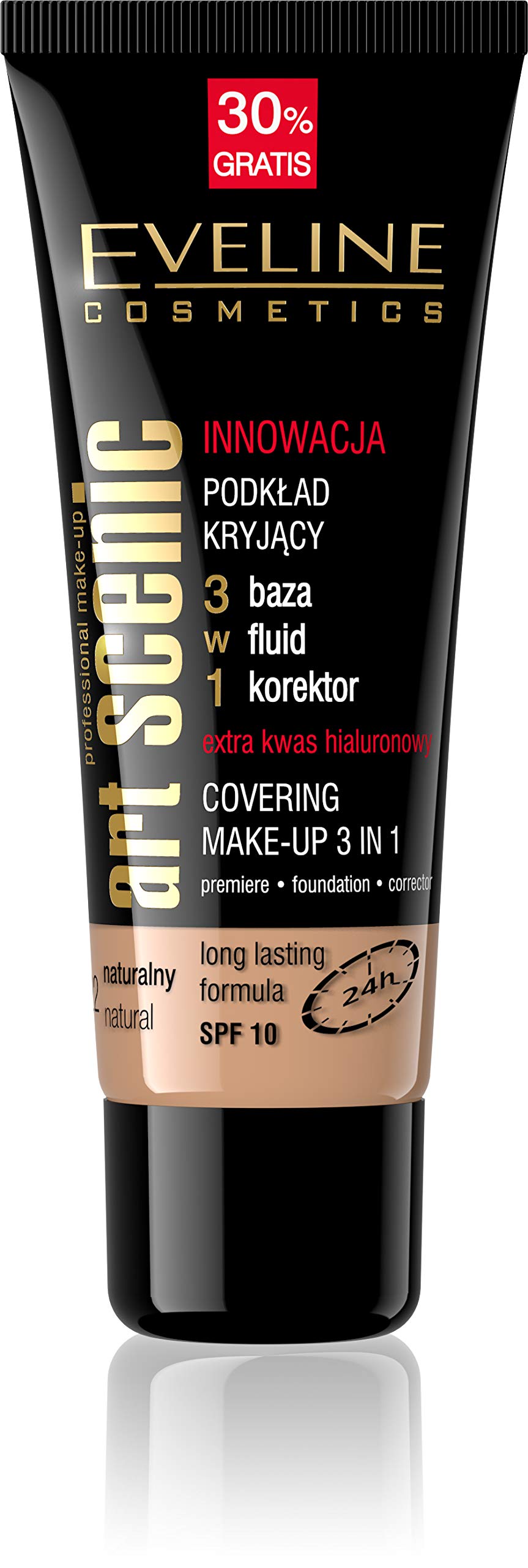 Eveline Art Scenic Covering Makeup 3-in-1 Foundation with SPF 10 - Natural Finish, 40ml - Perfect for Daily Wear & Flawless Coverage