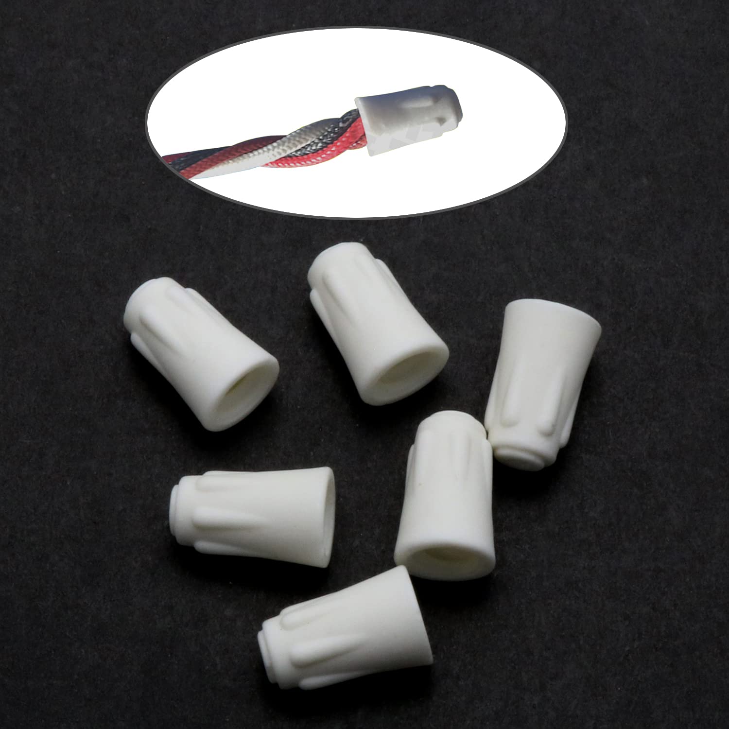 12pcs Medium Size 22-10 AWG High Heat Ceramic Twist Caps - White Easy-Twist Ceramic Wire Connectors for Electrical Wiring, DIY Projects, and Home Repairs - Perfect for High Temperature Applications in HVAC, Lighting, and Appliance Connections