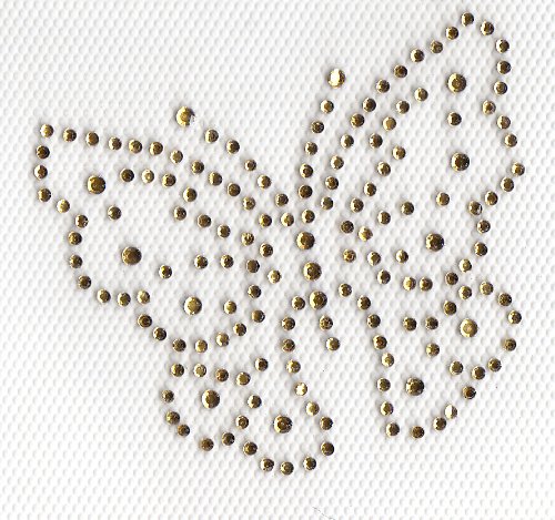 Butterfly Iron On Hot Fix Rhinestone Transfer - Topaz Color Rhinestone Appliques for DIY Crafts, Clothing, Shoes & Accessories Decoration