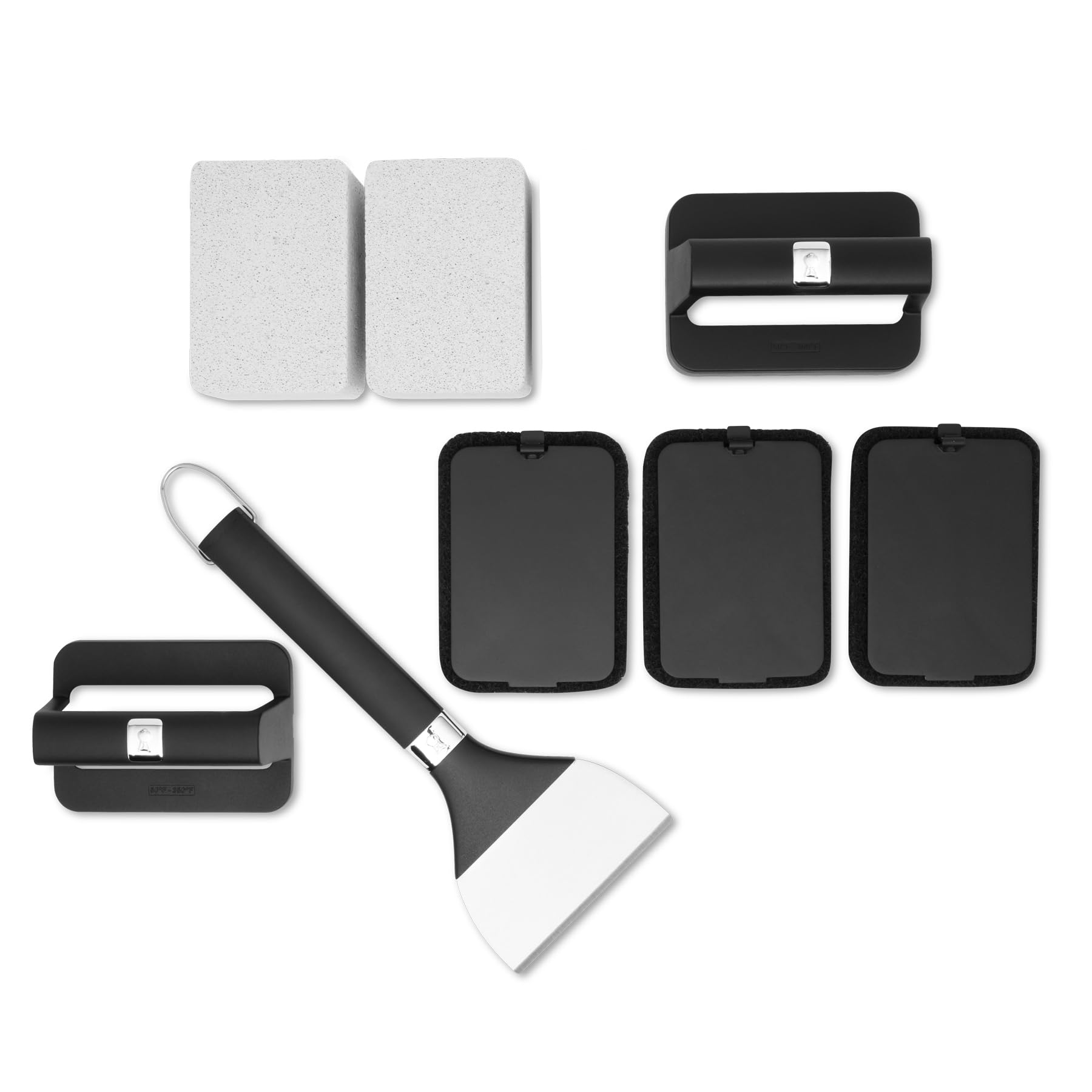 Weber Griddle Cleaning Kit - 8-Piece BBQ Grill Brush Set with Scraper & Tools for Outdoor Cooking & Camping - Perfect for Gas, Charcoal Grills & Smokers