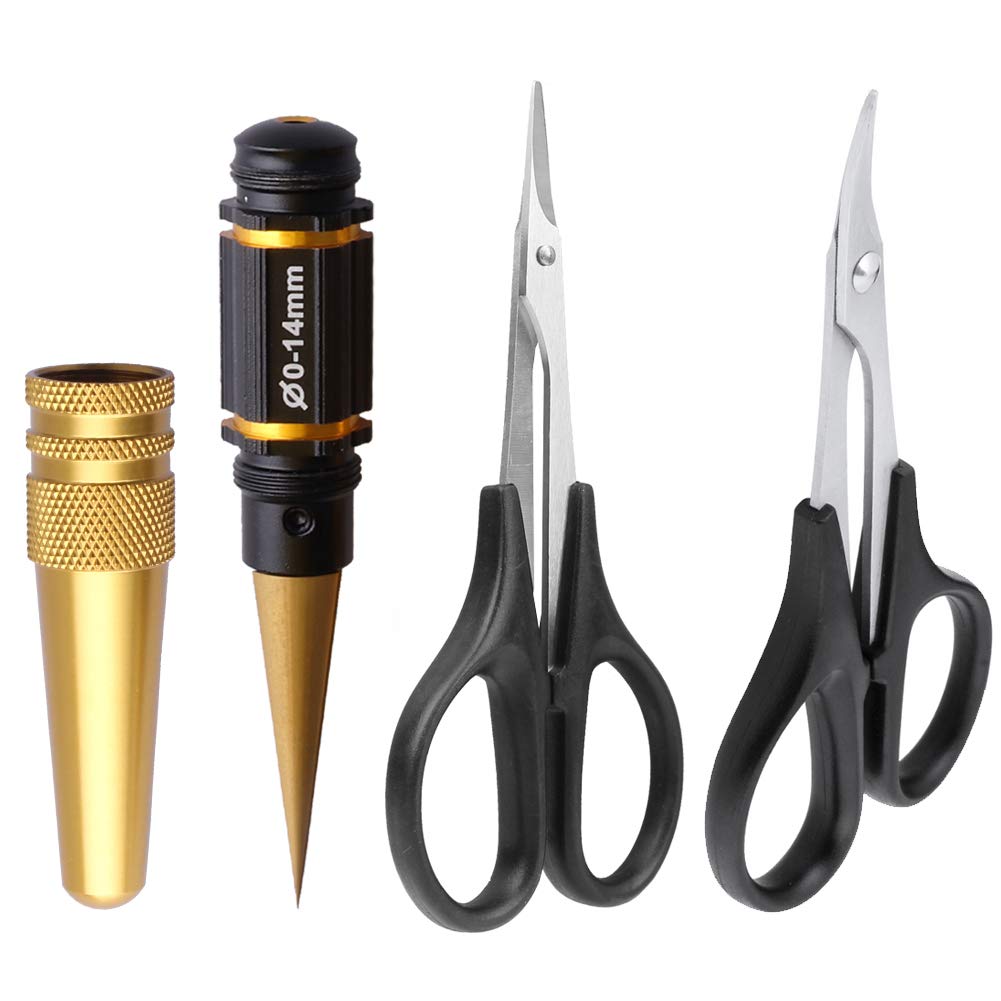 HobbyPark Titanium RC Body Reamer & Curved/Straight Scissors Set - Professional Lexan Plastic Trimming Tools for RC Car Body Shell Mounting - Perfect for RC Hobbyists and DIY Enthusiasts