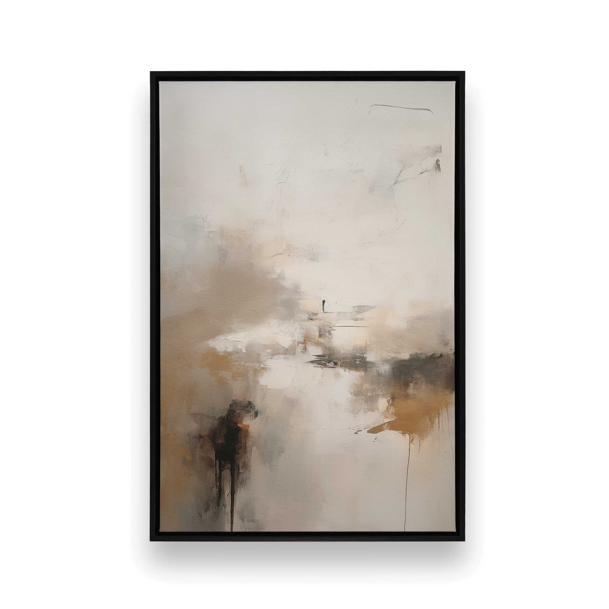Gentle Gilded Gust I - Modern Abstract Canvas Wall Art Print - Perfect for Living Room, Bedroom & Office Decor