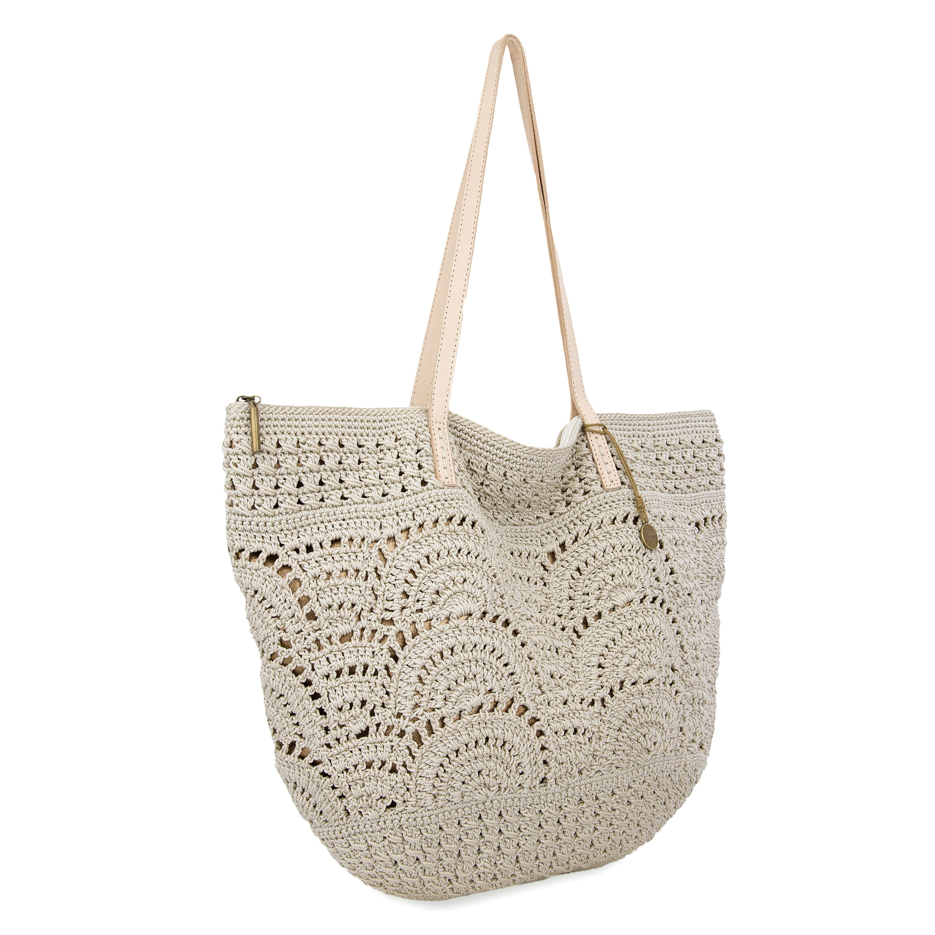 Handmade Large Crochet Tote Bag - Natural Fan Design for Women | Perfect for Beach, Shopping & Everyday Use