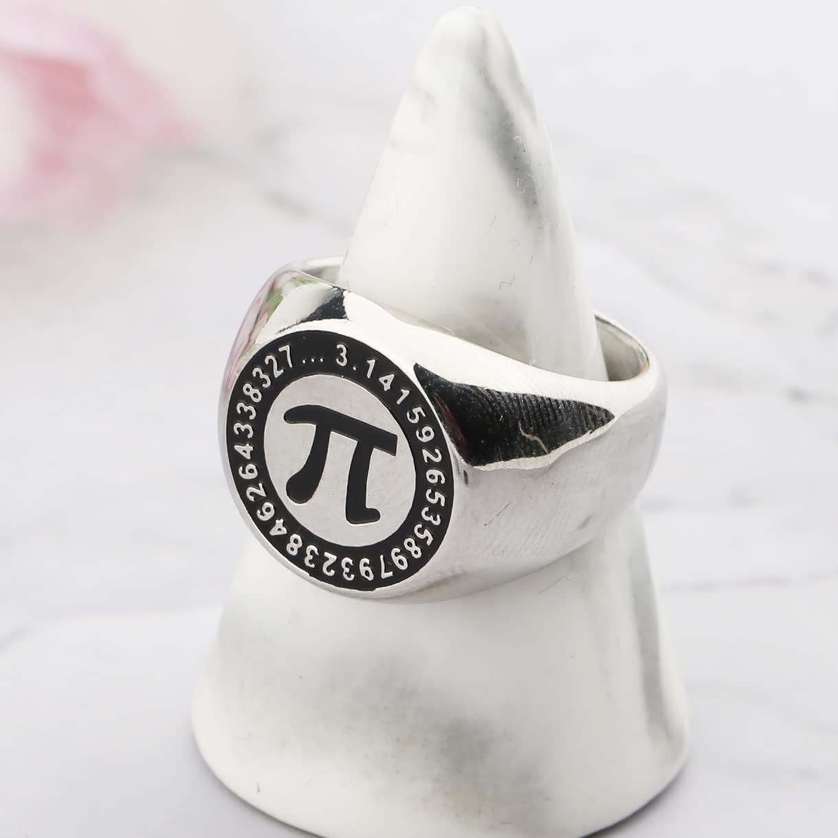 Pi Symbol Ring - 3.14 Math Sign Jewelry for Math Teachers & Lovers | Mathematical Jewelry Gift for Birthday, Graduation & STEM Enthusiasts | Perfect for Classroom, Office Wear & Nerdy Fashion Statements