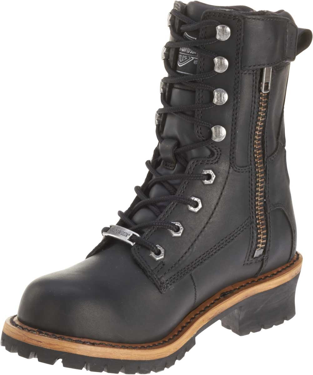 Harley-Davidson Women's Tyson 7-Inch Black Leather Motorcycle Boots - D87016 - Stylish & Durable Riding Boots for Women Bikers - Perfect for Motorcycle Tours, Cruising & Everyday Wear