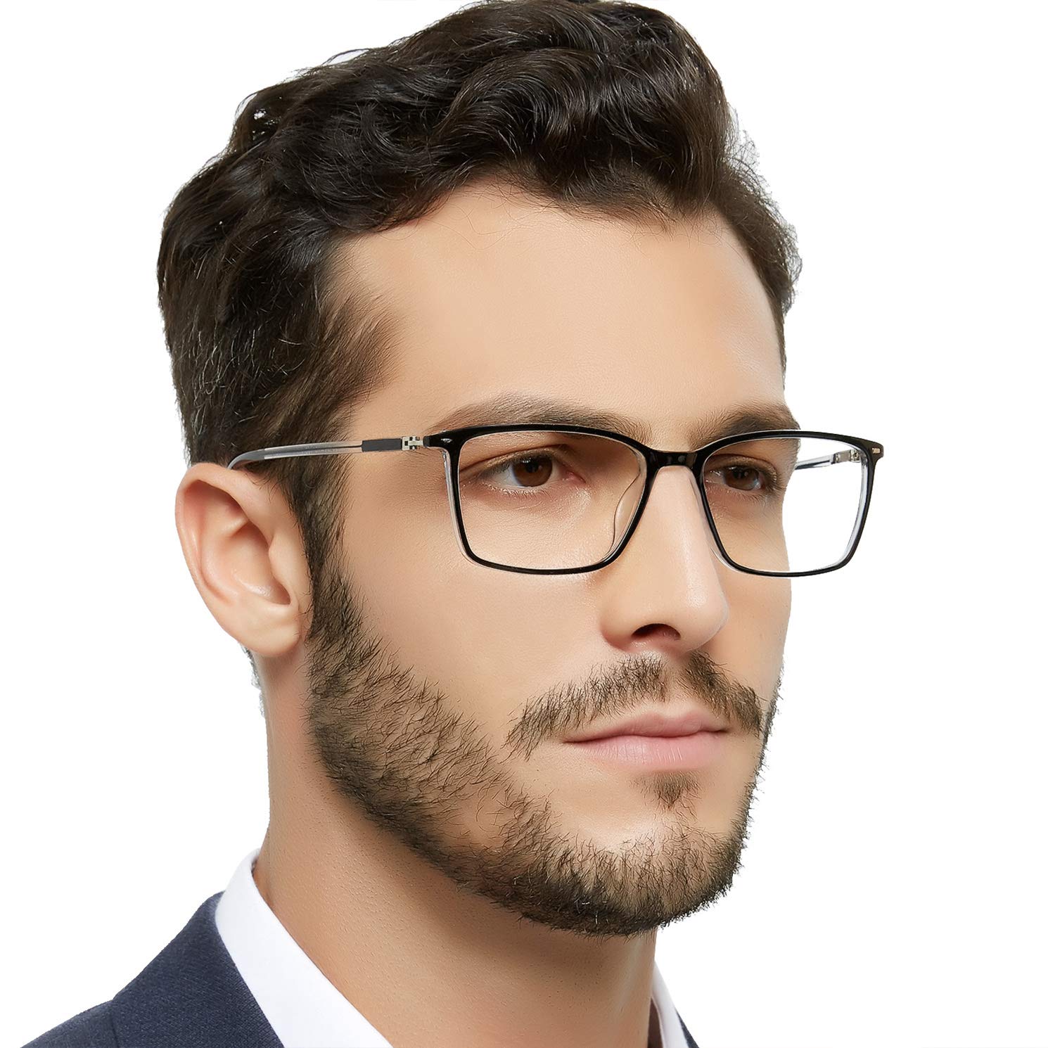 MARE AZZURO Men's Reading Glasses 3.0 Magnification +3.00 Spring Hinge Readers - Stylish Classic Eyewear for Men | Perfect for Reading Books, Working on Computers & Daily Use