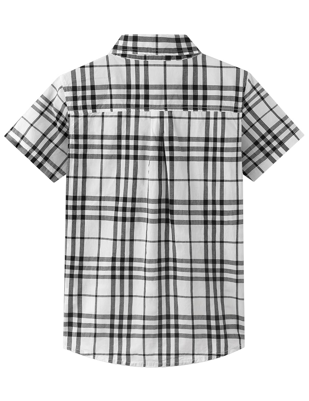 Spring&Gege Boys' Short Sleeve Dress Shirts - Formal Uniform Woven Solid Cotton Shirt for School, Church & Special Occasions