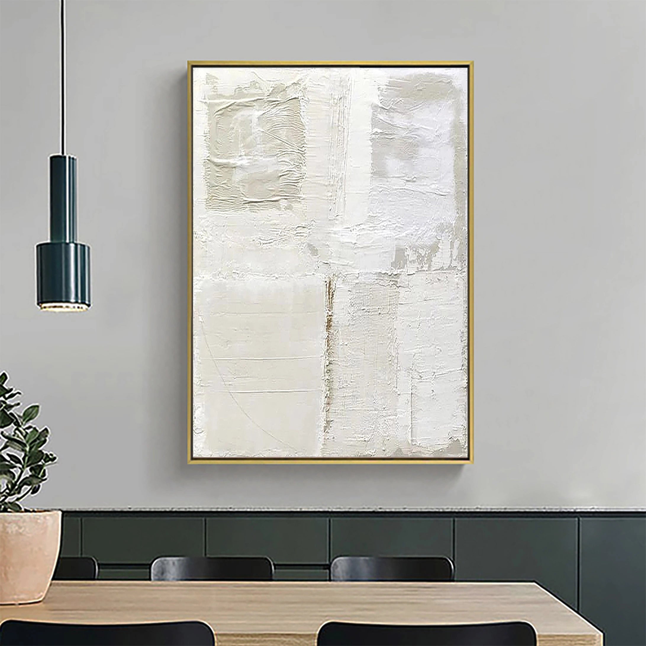Minimalist Textured Painting Canvas Wall Art - Modern Abstract Vertical Decor for Living Room, Bedroom & Office | #MM021